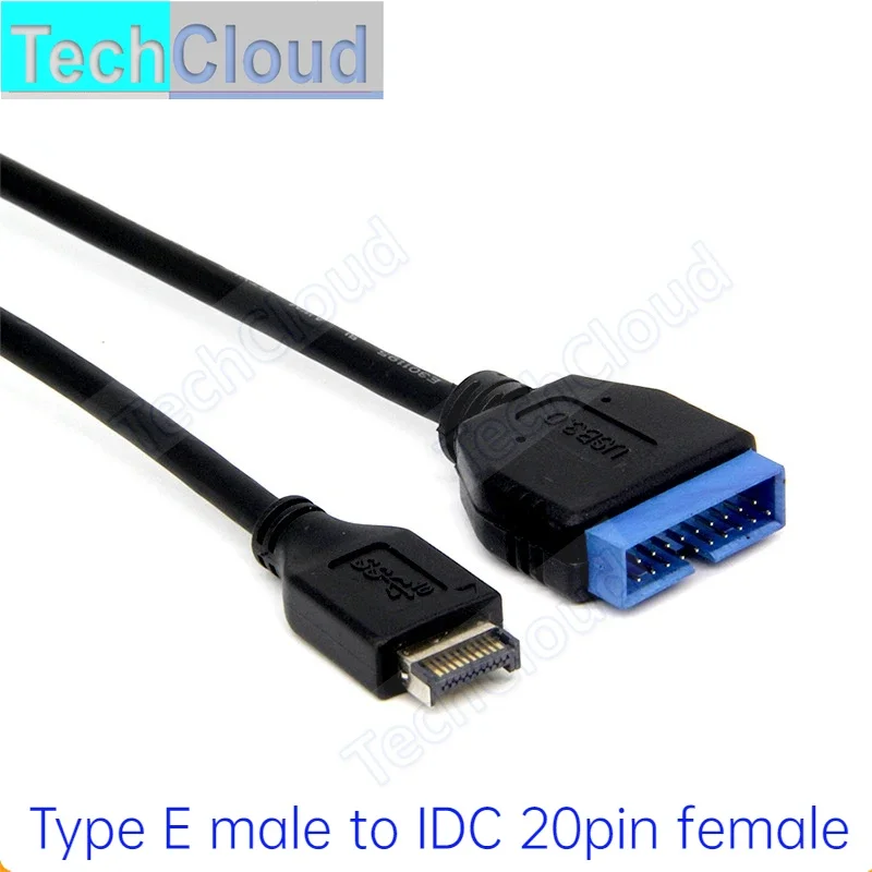 Cable de conexión de computadora de extensión pública USB 3.0 tipo E a IDC20P, cable de expansión de conversión de placa base