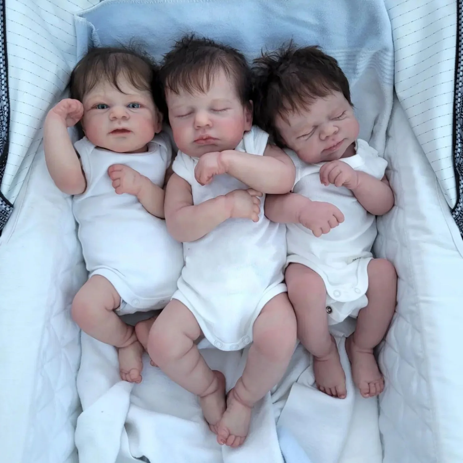 3D Skin With Visible Veins Vinyl Limbs Cloth Body 48 CM Asleep Reborn Baby Doll Toy For Girl Cute Baby Newborn Doll