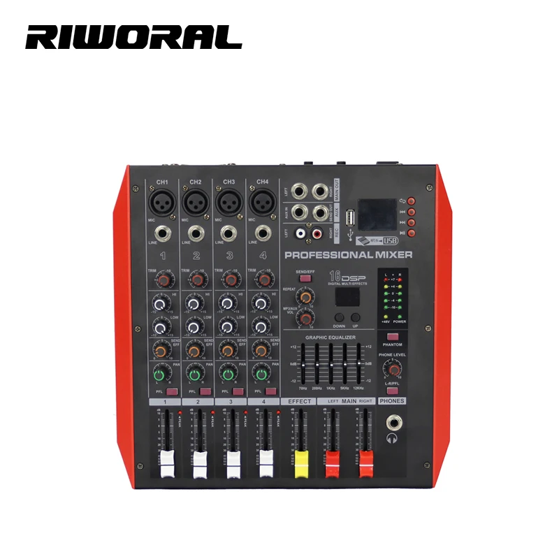 

MQ4 Professional Public Address System Max Power Recording Stereo Audio Mixer Mixing Console