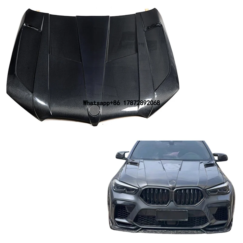

New Carbon Fiber Engine Hood with 3K/6K/12K Weave for X6 G06 2020+ LD Style Upgrade Black Finish and UV Protection
