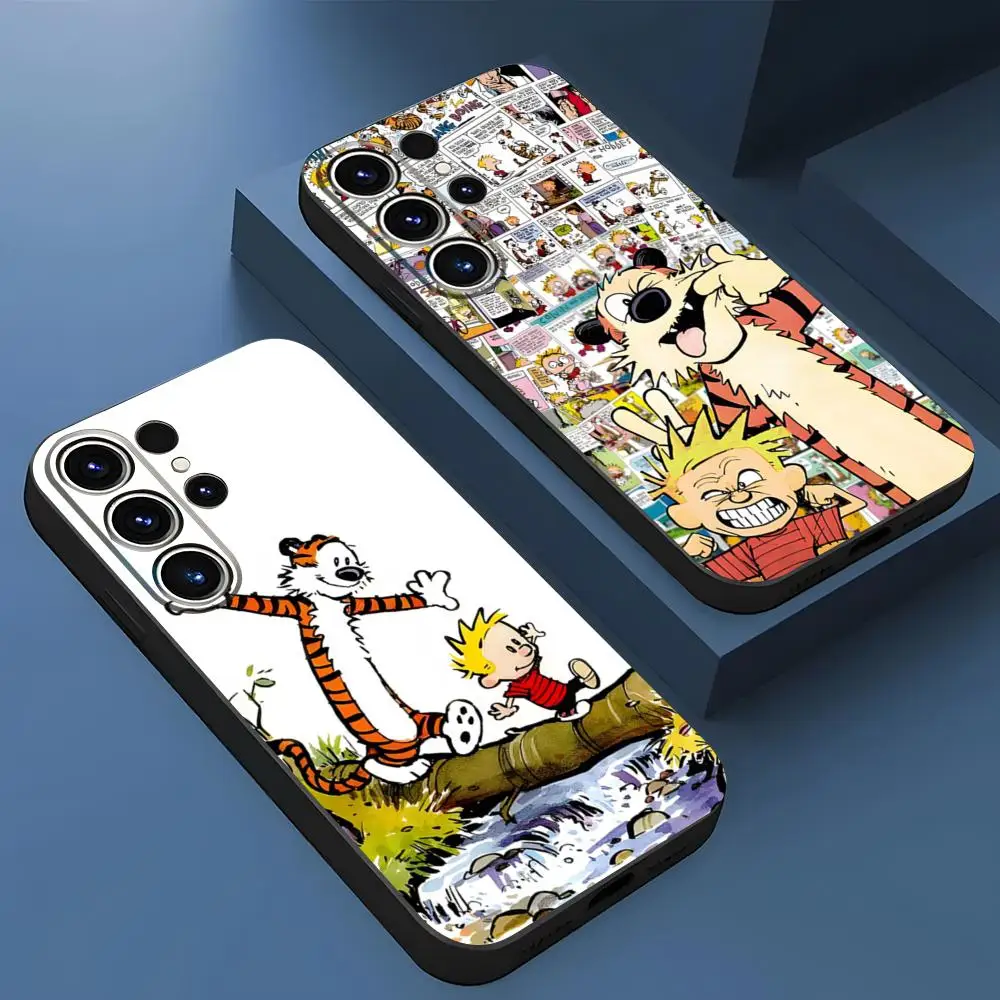 Cartoon C-Calvin And H-Hobbes Phone Case For S23 Samsung S24 Ultra S25 S22 S20 Fe S21 Plus A16 A54 A34 A24 A53 A14 Cover