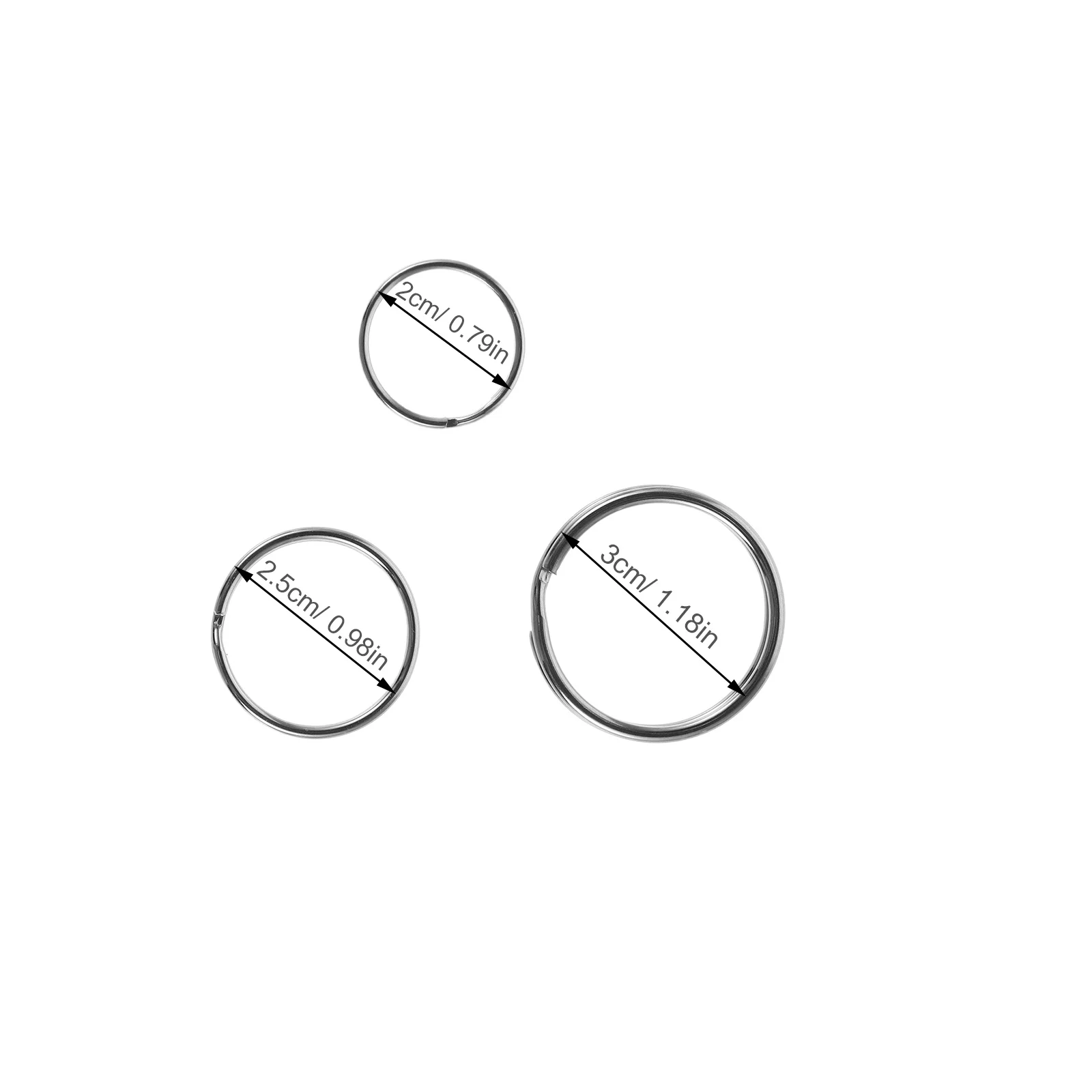 150Pcs Split Key Rings Stainless Steel Round Key Chains Heavy Duty for Car Home DIY Crafts Stainless Steel Keychain