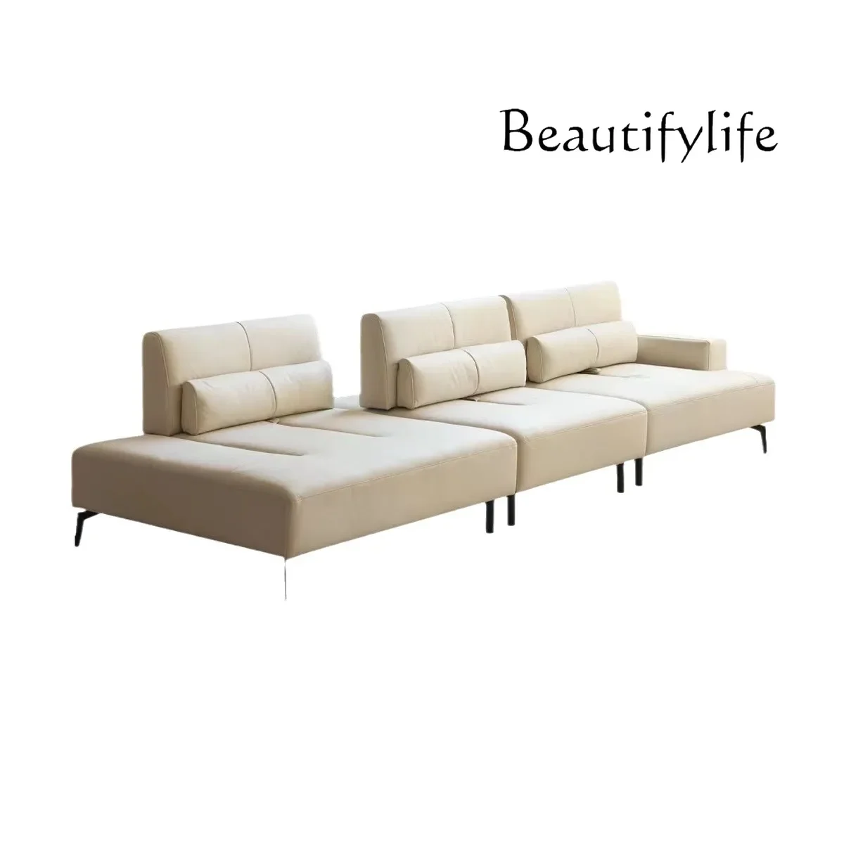 

Modern minimalist cream style sofa Nordic small apartment living room fabric sofa