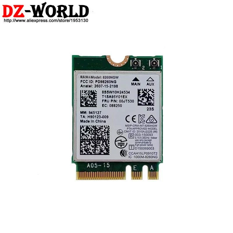 8260NGW 5G Dual-Band Gigabit Built-in Wireless Card BT 4.2 For Thinkpad T460 P50 S P T560 P51 P70 X260 X1 Carbon 4th 5th 00JT530