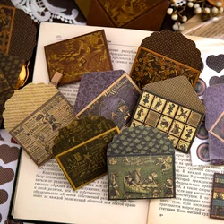 40 szt. Mini kopert + 2 arkusze naklejki z pieczęcią w stylu vintage materiały pocztowe papier kopertowy materiały dekoracyjne Scrapbooking