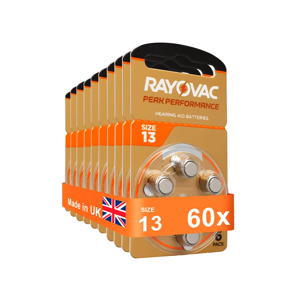 60 قطعة/صندوق Rayovac الذروة بطاريات السمع A13 13A 13 P13 PR48 الزنك بطارية الهواء #1