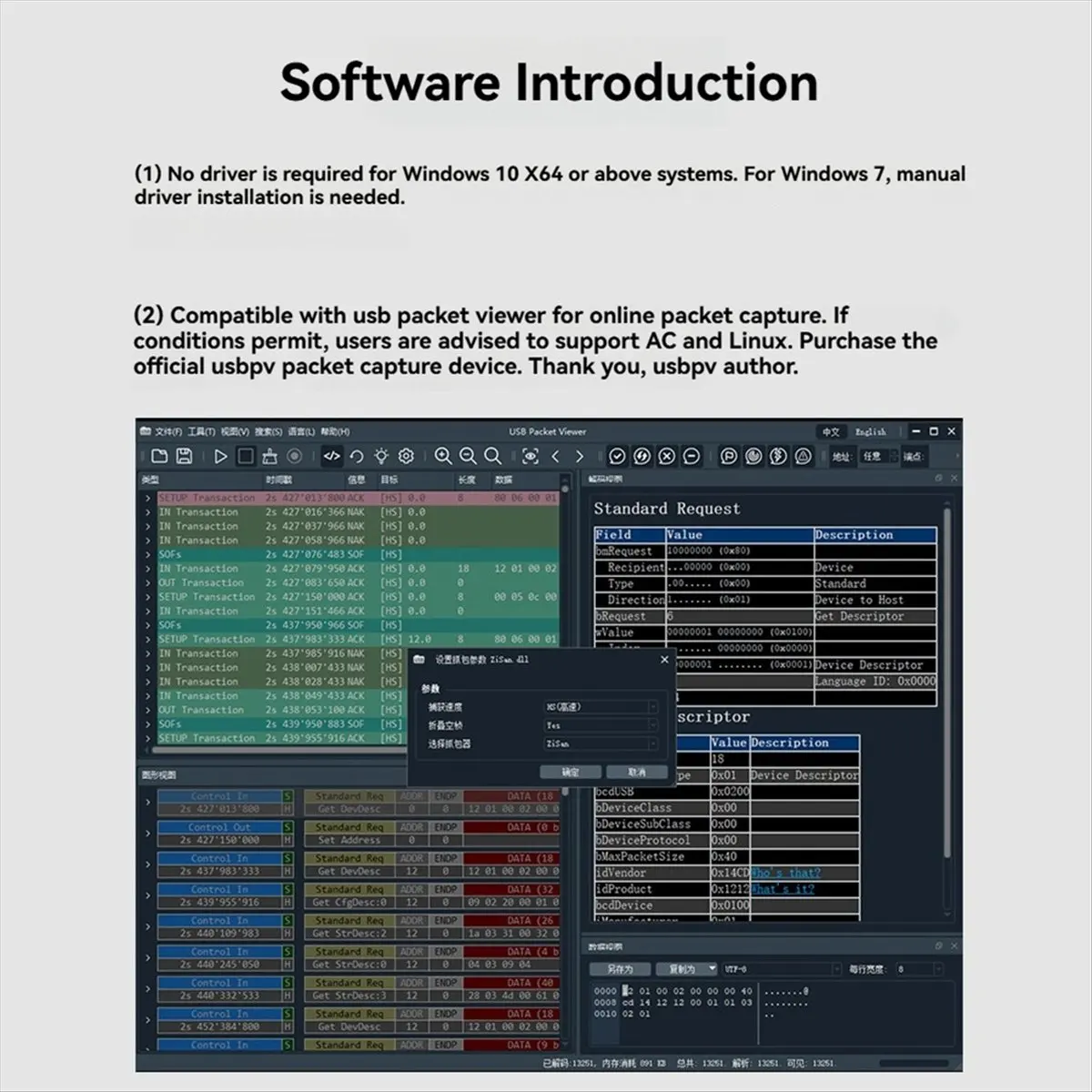 

A72Z USB Sniffer 2.0 High Speed Bus Protocol Analyzer Open Source Portable Packet Capture and Sniffing Tool