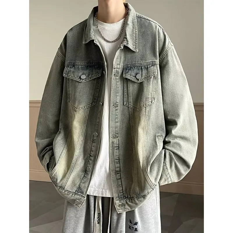 خمر غسلها الرجال المتعثرة، تصميم الخريف الجديد، الرجال العصرية فضفاضة عارضة أنيقة #1