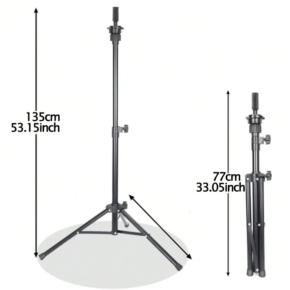 135cm Extended Version New Mannequin Head Stand,Adjustable Wig Head Stand,Reinforced Metal Mannequin Head Stand Wig Stand Tripod