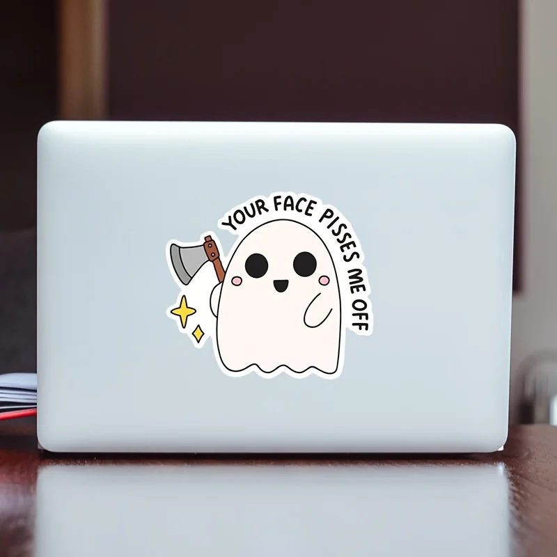 

2pcs Waterproof Vinyl Stickers with "Your Face Makes Me Mad" - For cars, bottles, laptops, helmets, fridges. Christmas