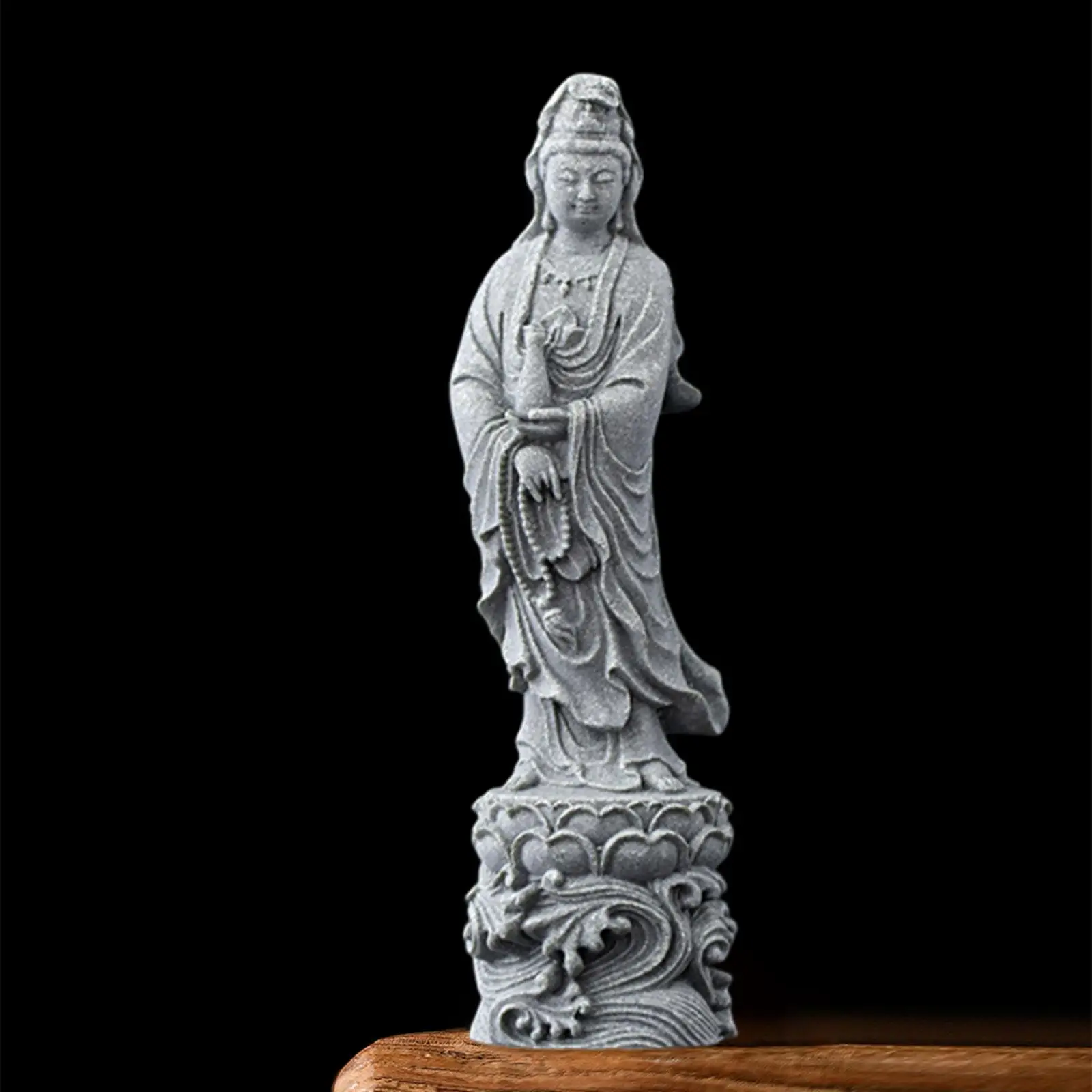 

Guan Yin Statue Ornament Traditional Collectible Artwork Feng Shui Decoration for Hallway Living Room Bedroom Desk Bookshelf