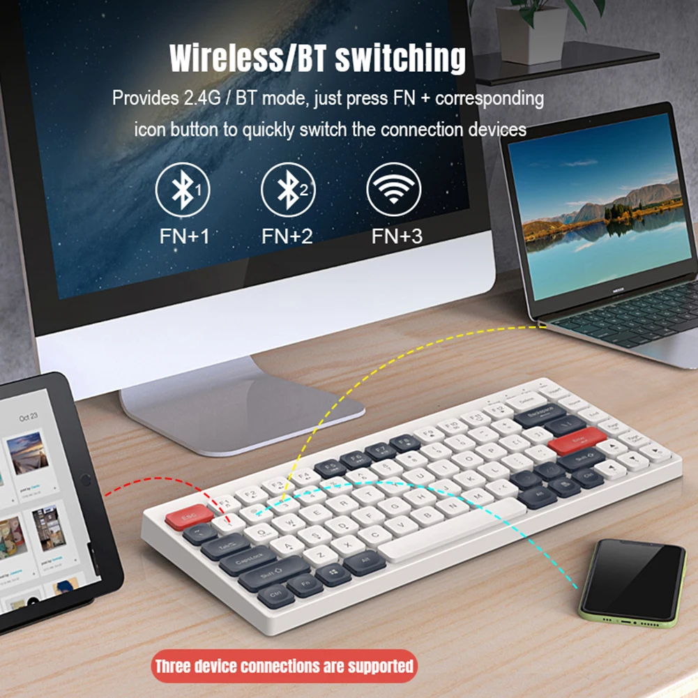 

Ultra-Compact Computer Keyboard 2.4G Bluetooth-compatible Dual Mode Computer Keyboard For Office