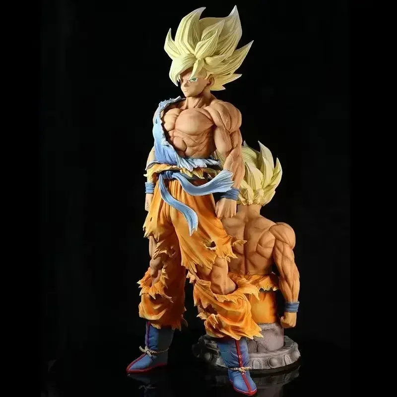 

Dragon Ball 43cm Son Goku Super Saiyan Large Anime Figure Model Doll Statue The Head Carving Can Be Replaced Decorative Gifts