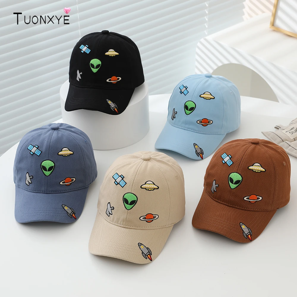

TUONXYE Boy Spring Autumn Baseball Cap Cartoon Adjustable Space Rocket Embroidered Cotton Breathable Children's Gifts Peaked Cap