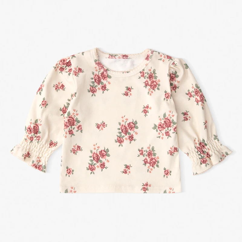 Spring Autumn Infant baby girl T-shirt baby tee cotton Long-sleeved O-neck pullover tops Fashion soft baby clothing