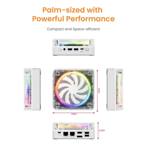 Imagen 2 del producto Genmachine Ryzen9 8945HS ES 7840HS 7940HS 8845HS 7640HS ES Mini PC Win 11 WiFi 6 PC para juegos compatible con DDR5 4800MHz pantalla Ram 4K