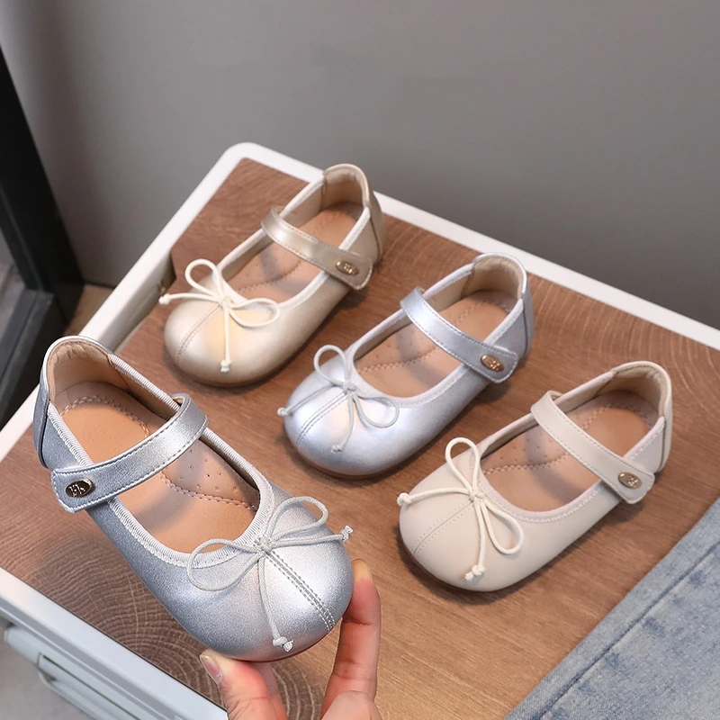 Baby Girls Sandals Spring Autumn Lovely Bow Mary Jane Children's Flat Shoes Pupil Casual Shoes Children's Dance Shoes