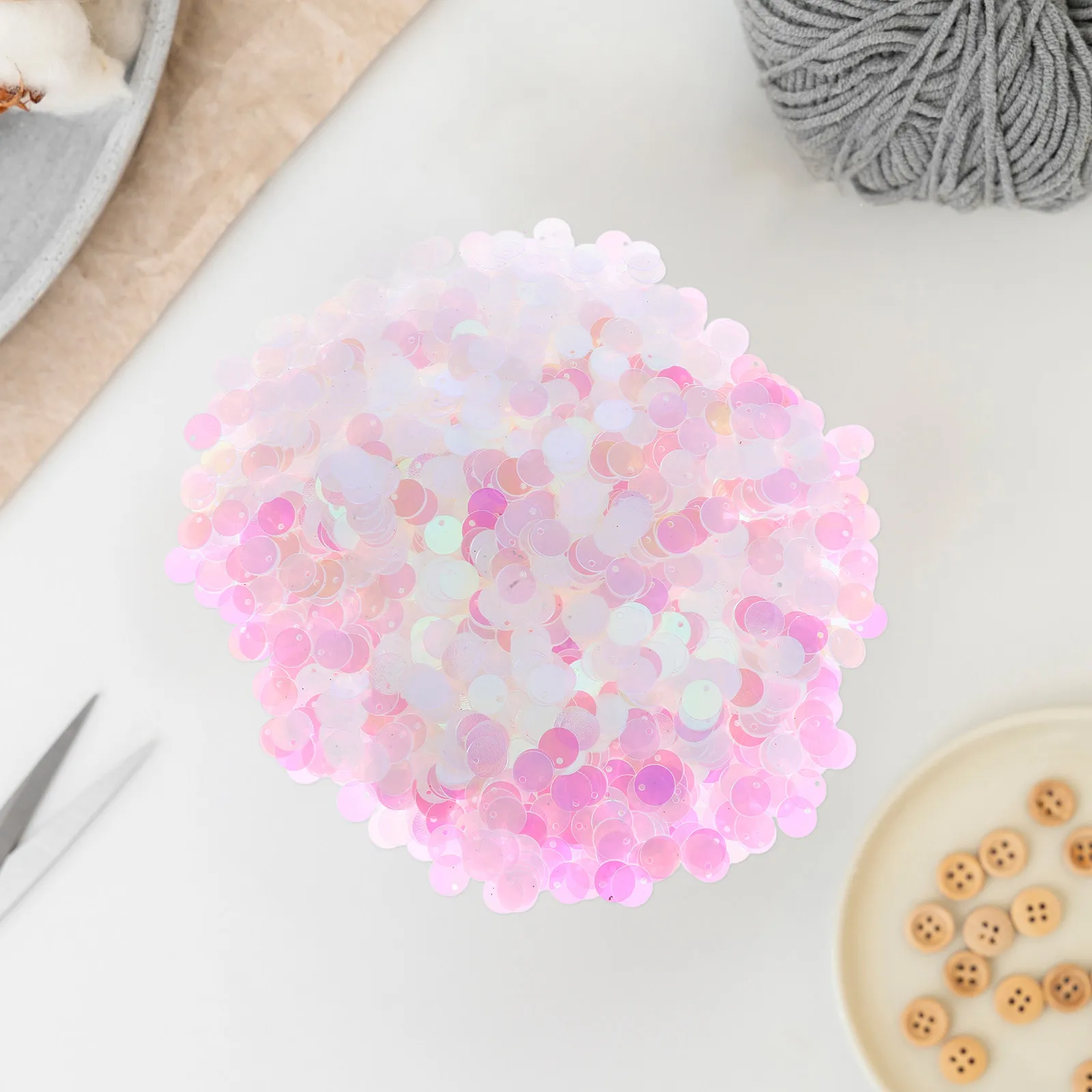 

Transparent Flat Round Sequins Bulk Pack for Sewing DIY Jewelry Bag Making Birthday Wedding Table Decor Handmade Crafts Colorful