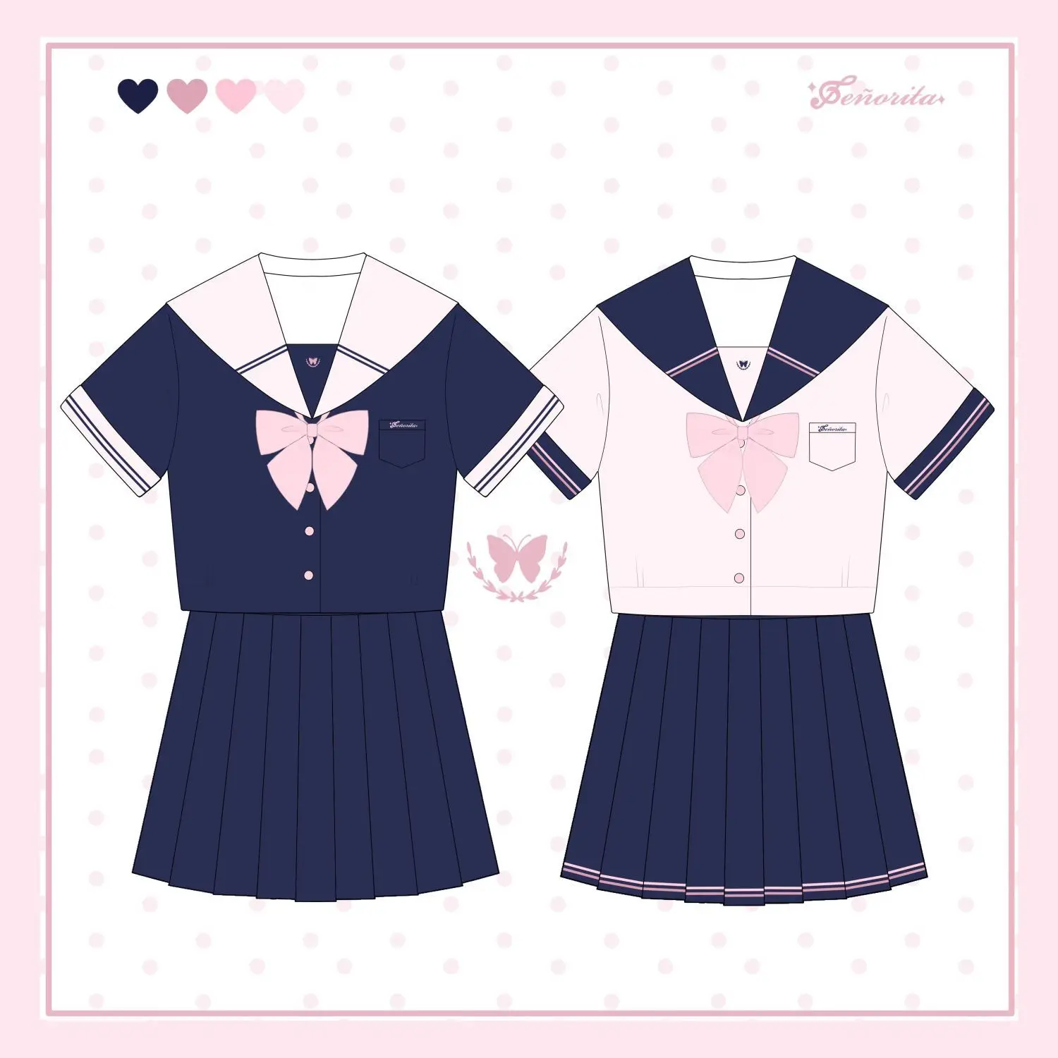 JK Uniforme Rosa scuro Stile college Abito da marinaio a maniche lunghe a maniche corte Ragazza ortodossa Studente Vestito di ruolo COS