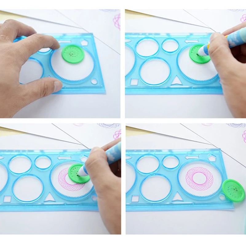 1pcs Multi Shaped Plastic Ruler Painting Drawing Template Oval Geometric Template Curve Pattern Ruler Stationery Office Supplies