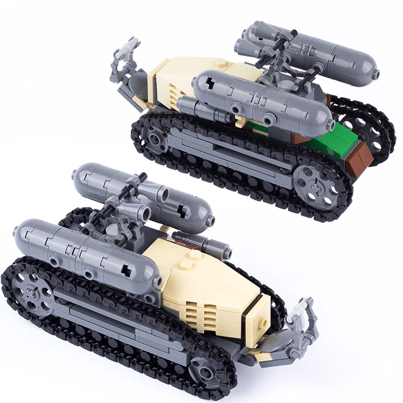 WW2 French Army Soldiers Weapons Building Blocks WW1 Renault FT-17 Main Battle Tank Build Bricks Toys Children Gifts Puzzle DIY