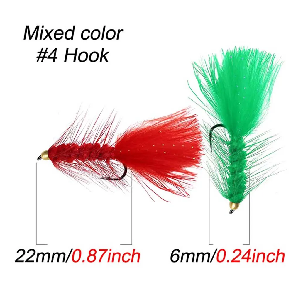 5Pieces Brassbead Wooly Bugger Fly Fishing Flies for Trout, Bass and Salmon-Streamer Assortment Flies Effective Artificial Baits