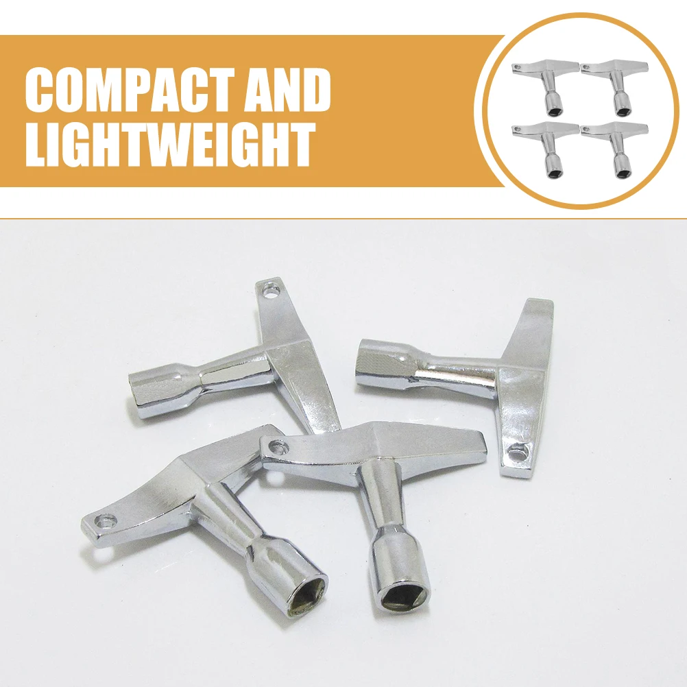 

4 Pcs Four-corner Drum Key Set Tuner Tool Hardware Tuning Wrench Piece Aluminum Alloy