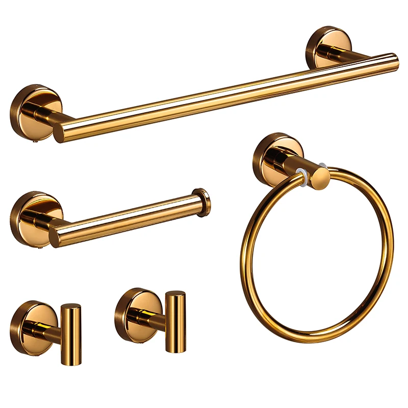 Rose Golden Bathroom Hardware Set Accessories Bathroom kit Wall Mount Stainless Steel Towel Bar Towel Ring Toilet Paper Holder