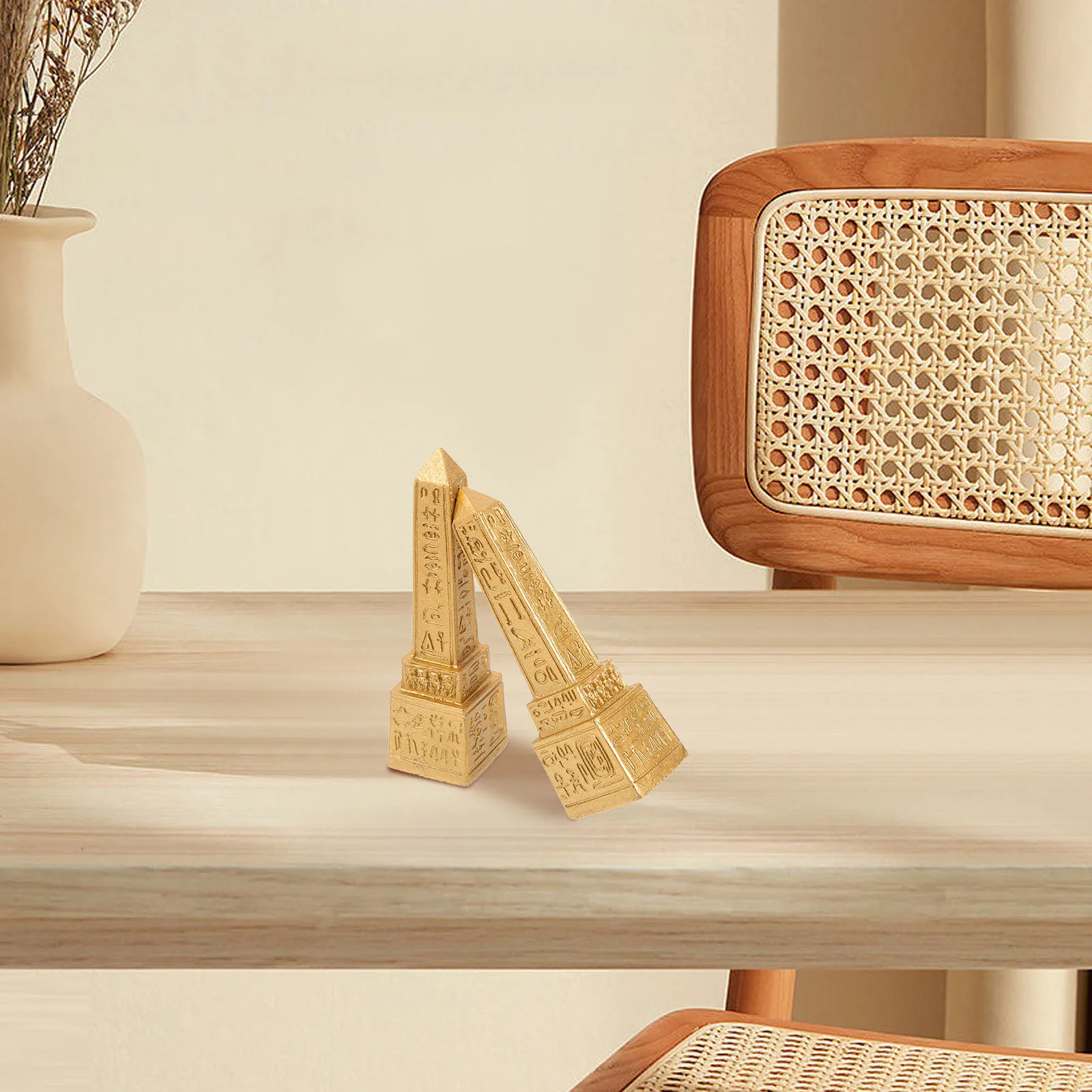 

2 Pcs Sand Game Tools Golden Egyptian Tower Decor Resin Statue Ancient Egypt nament Desktop Figurines Model