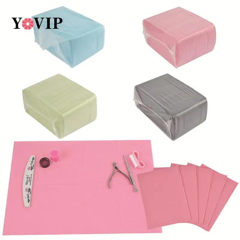 Foldable Nail Polish Disposable Hand Cushion Holder Tablecloth Lint Paper Pad Nails Art Cleaning Hand Mat Napkin Manicure Tools