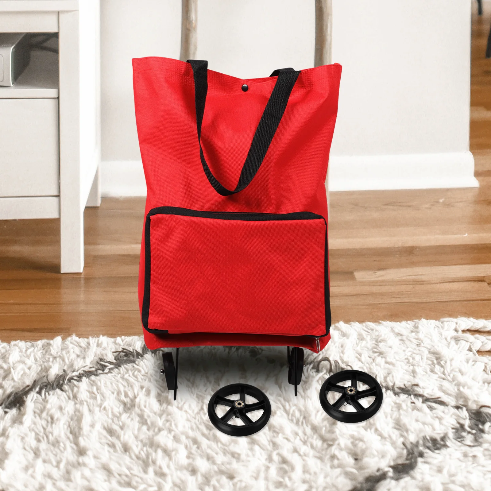 

2pcs Black Clip PU Bearings for Foldable Shopping Cart Grocery Trolley Lightweight Stairs Casters