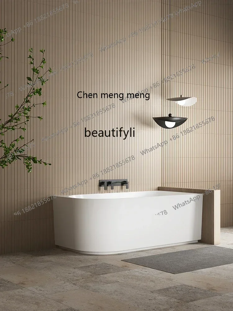 

2003Bathroom Independent Acrylic Bright Left and Right Skirt Bathtub Household Small Apartment Hotel Homestay Wall Bathtub