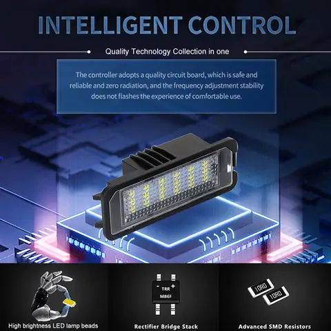 st LED-skyltbelysning för nummerplåt för VW Scirocco 3 2008 2009 2010 2011 2012 2013 2014 2015 2016 2017 Canbus Inget fel 10 best sales Megane 2 LED - №2