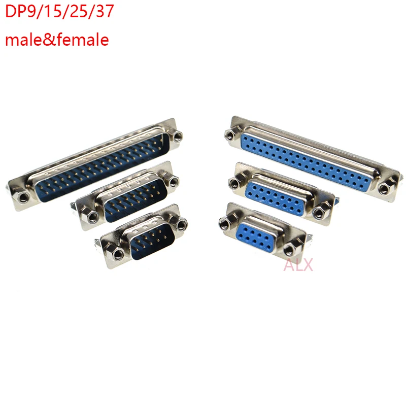 2pcs With Fixed Screw Dp9 Dp15 Dp25 Dp37 Male Female Pcb Connector Insert Plate Type d-sub Db9 Db15 Db25 Db37 9/15/25/37 Pin