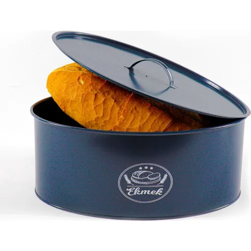 Porsima Anthracite Metal Oval Bread Box