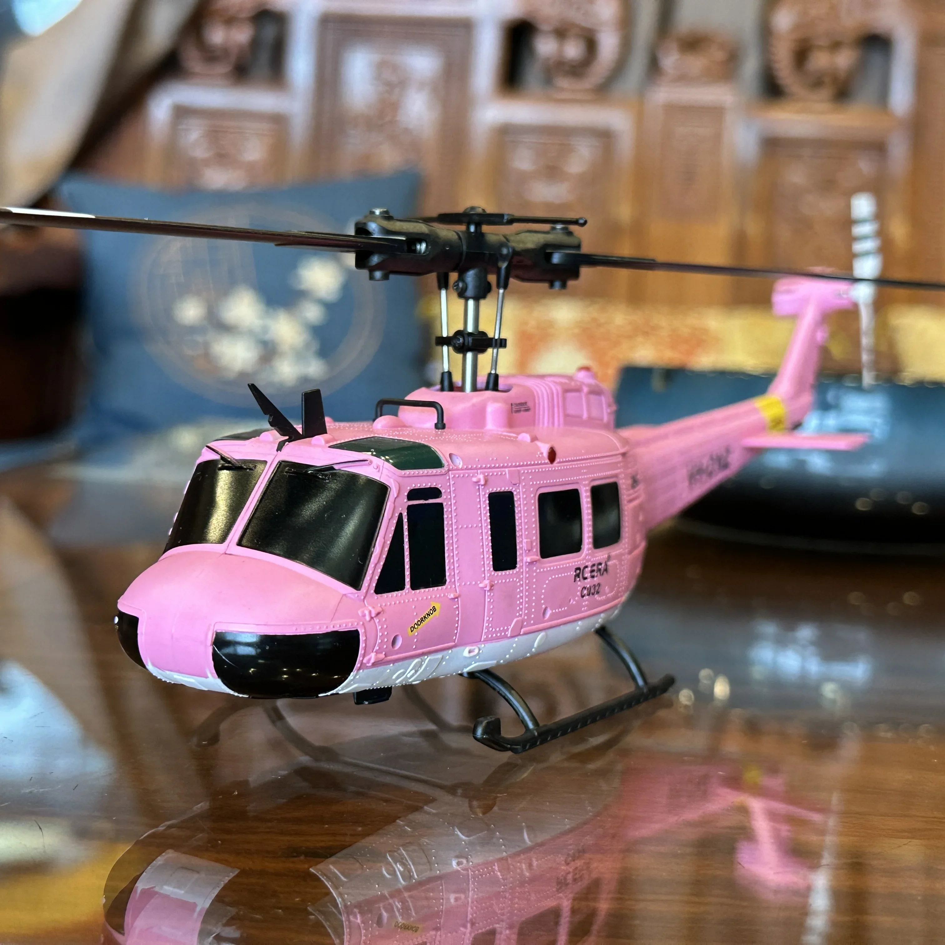 

C032 UH-1 brushless RTF RC Helicopter 6-axis Gyroscope One Click 3D Flip Optical flow positioning UH1 helicopter model Hobby Toy
