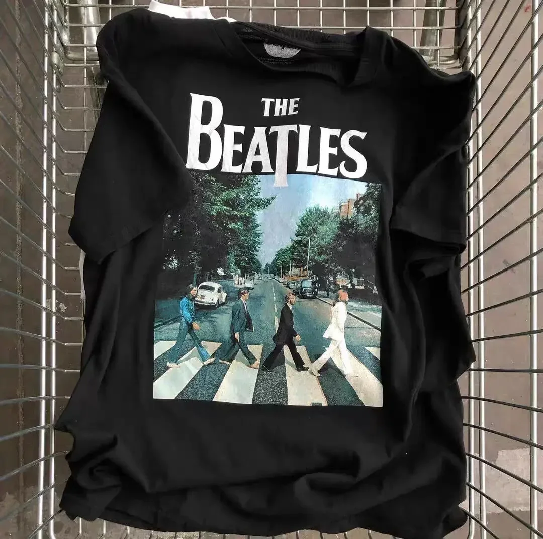 Vintage Men's Women's T-shirt The Beatle Band High Quality Fashion 100% Cotton Summer 1969 Classic Print Hip Hop Tees Pro Choice