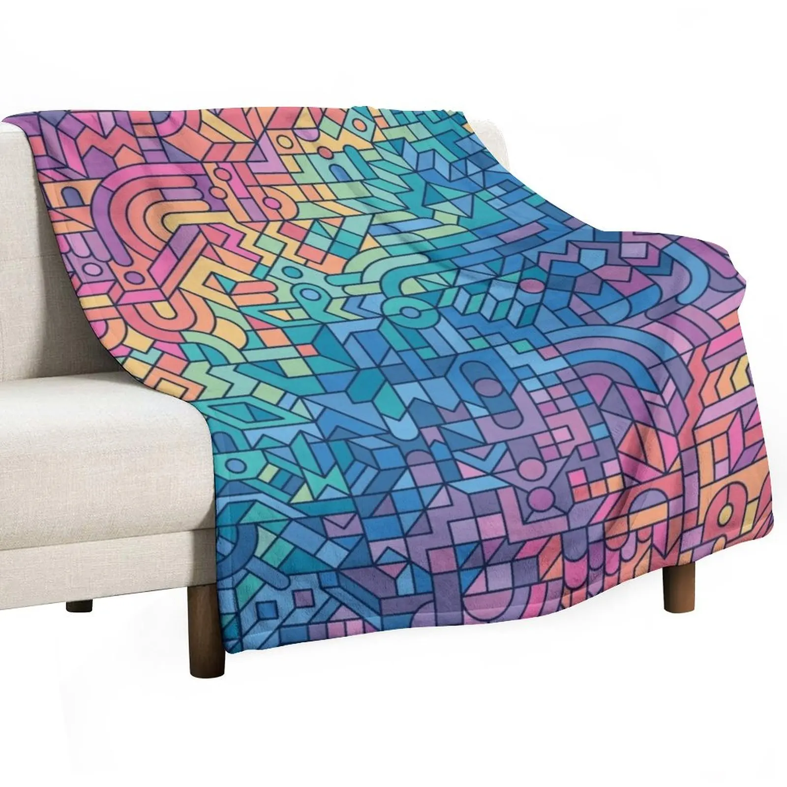 Colourful Chaos Throw Blanket Decoratives Soft Big blankets ands Blankets