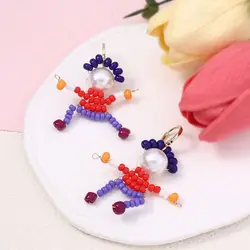 Cute Cartoon Girl Beaded Earrings Funny Little Girl Shape Creative Earrings For Gifts Women 2024 Statement Jewelry Wholesale