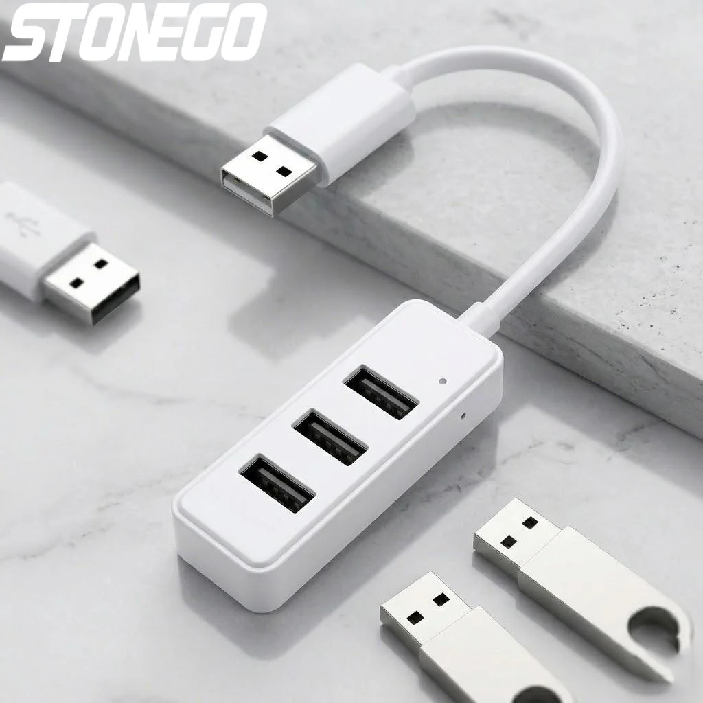

USB-хаб на 3 порта (30-120 см) со встроенным кабелем, портативный разветвитель данных, порт для зарядки и питания для ноутбуков и устройств