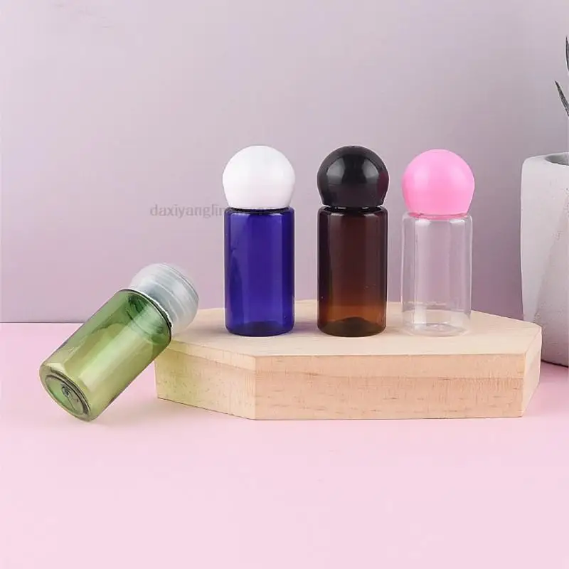 Multicolor 10 ml ml ball cover small bottle of lotion bottle PET plastic bottle cover bottle (with plug) within sphere 100pcs