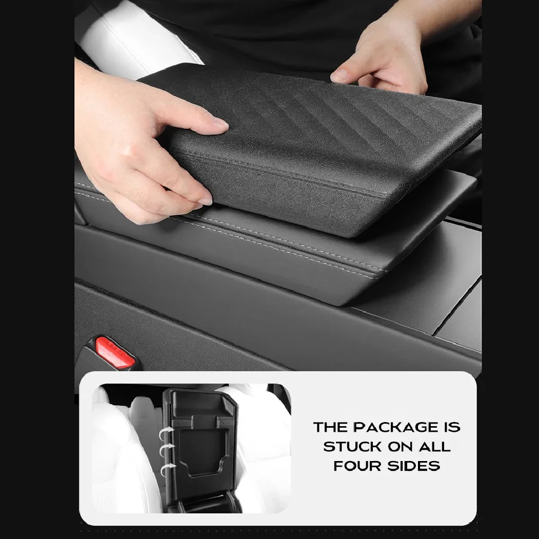 Central Armrest Cover for Tesla Model Y Juniper Launch 2025 Model 3 Highland 2024 TPE Soft Case Center Console  Lid Accessories