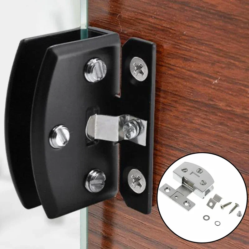 Glass Cabinet Door Hinge With Screws Cupboard Display Cabinet Gate Clamp Hinges              Furniture Hardware  For 5-8mm Glass