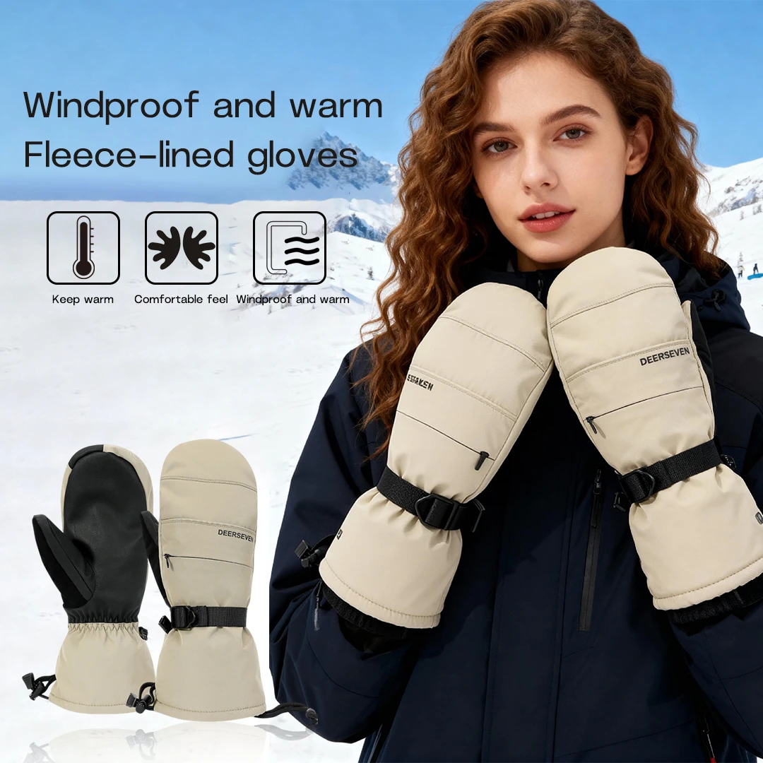 

Snowboard Gloves, Touchscreen Mittens for Men & Women, Winter Outdoor Fleece Lined Warm Gloves, Waterproof Windproof Ski Gloves