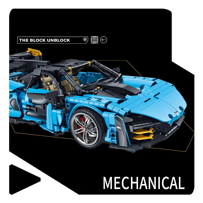 Technical 1:14 Scale Senna GTR Super Sport Car Build Block Model Radio 2.4Ghz Remote Control Racing Vehicle Steam Brick RC Toy