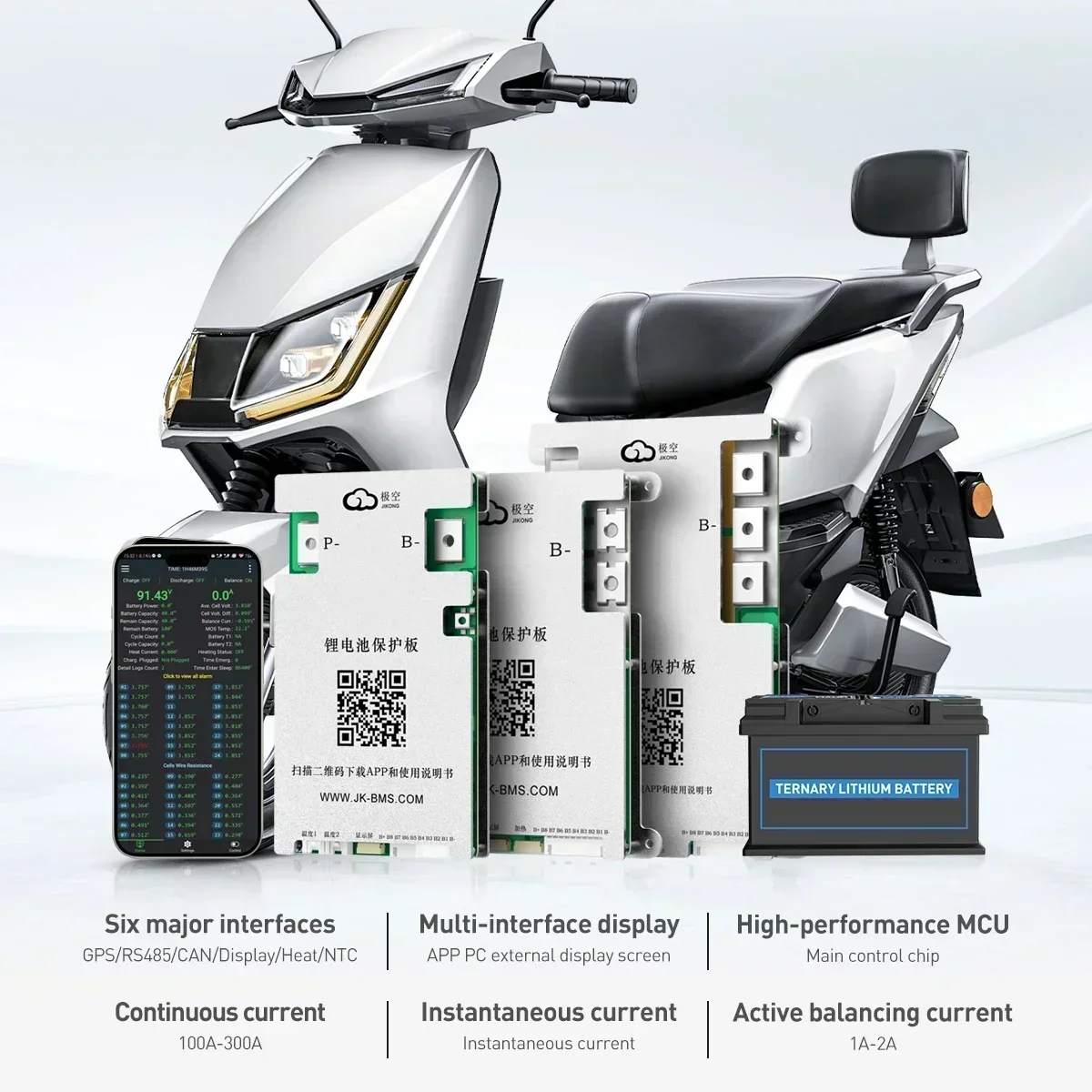 JK Smart BMS 4S-8S 12V 24V with Active Balancer 40A 60A LiFePO4 Li-Ion LTO Battery Protection Board JK-BD4A8S4P / BD4A8S6P view 5
