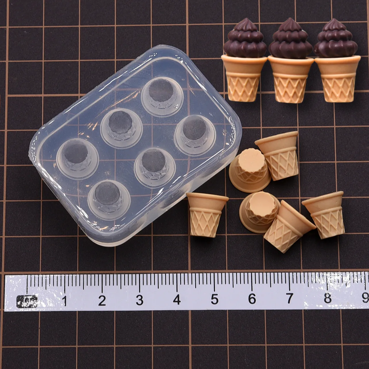 Mini Polymer Clay Ice Cream Silicone Mold Doll House Dessert DIY molds view 5