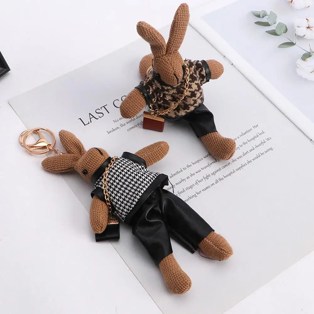 

Boys Animal Doll Pendant Cloth Lady Rabbit Keychains Korean Style Key Ring Bag Pendant Decoration Girls Car Accessories