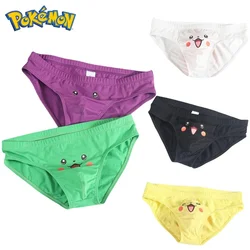 Pokemon Pikachu Panties Anime Men Women Low-waist Underwear Sexy Cotton Breathable Briefs Cartoon Female Comfortable Lingerie