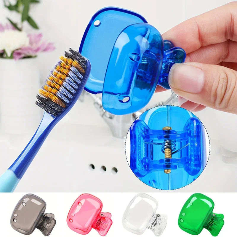 4PCS Radom Color Toothbrush Head Protective Cover Electric Toothbrush Cap Dustproof Bathroom Shell Plastic Clip